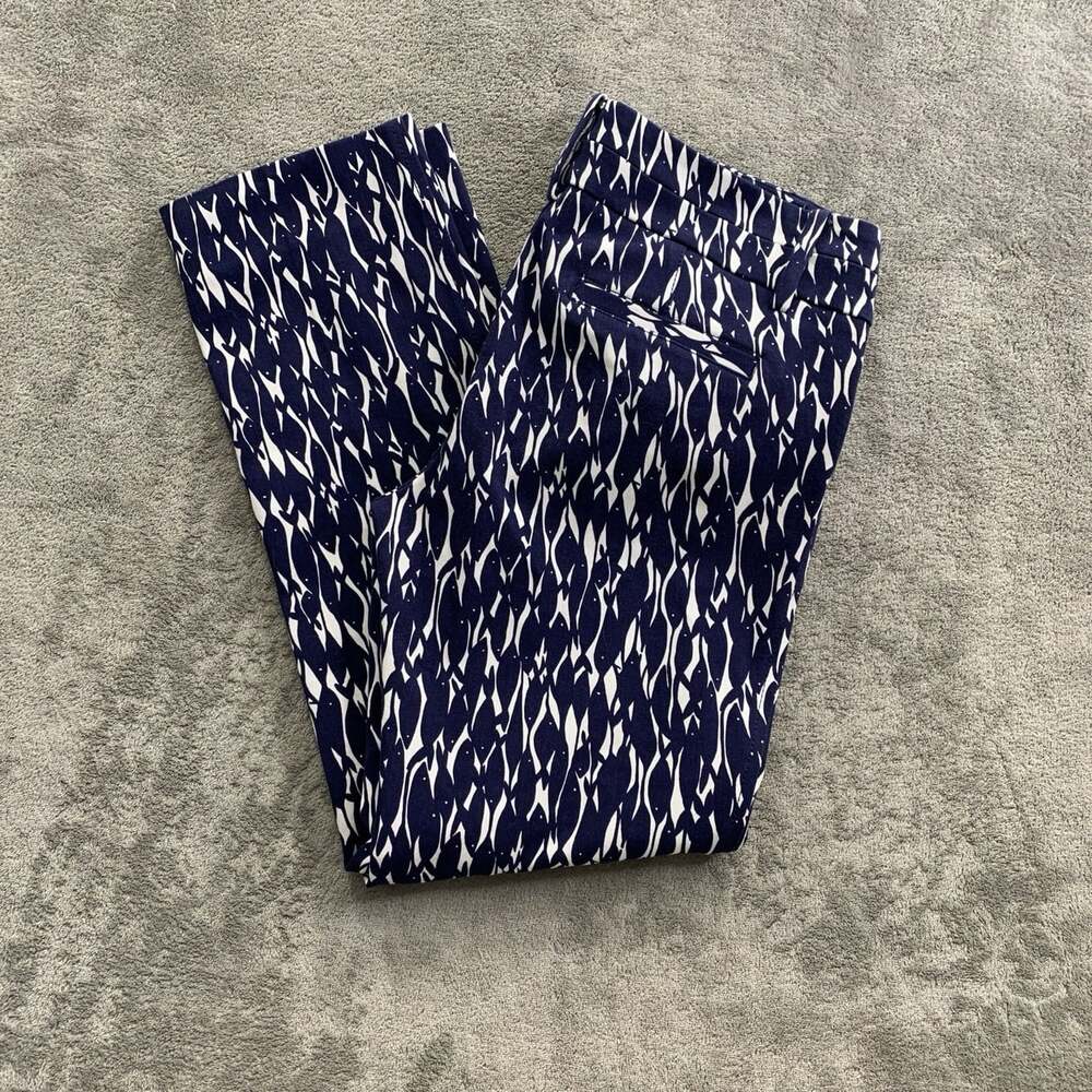 Lilly Pulitzer Cropped Pants Womens Size 4 Coastal Blue Go Fish Print Preppy